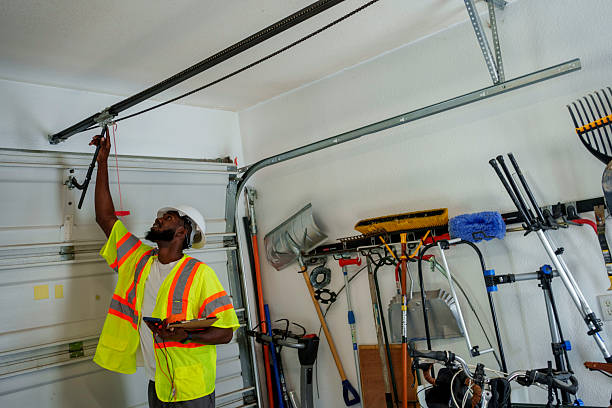 Professional Garage Door Panel Replacement technician working in Parchment, MI